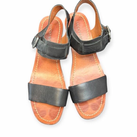 LUCKY BRAND Women’s Black Hashti Platform Block Heel Sandals Size 7 - Picture 6 of 7